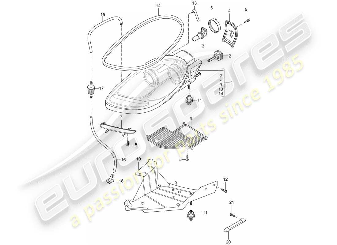 porsche 2004 (carrera gt) scheinwerfer - blinker-repeater ersatzteildiagramm