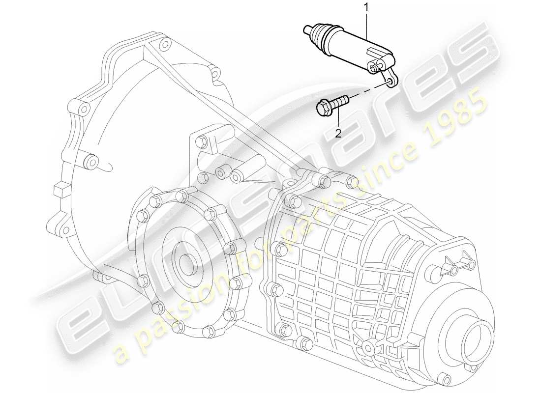 porsche 2001 (986 boxster) hydraulische kupplung - funktion teilediagramm