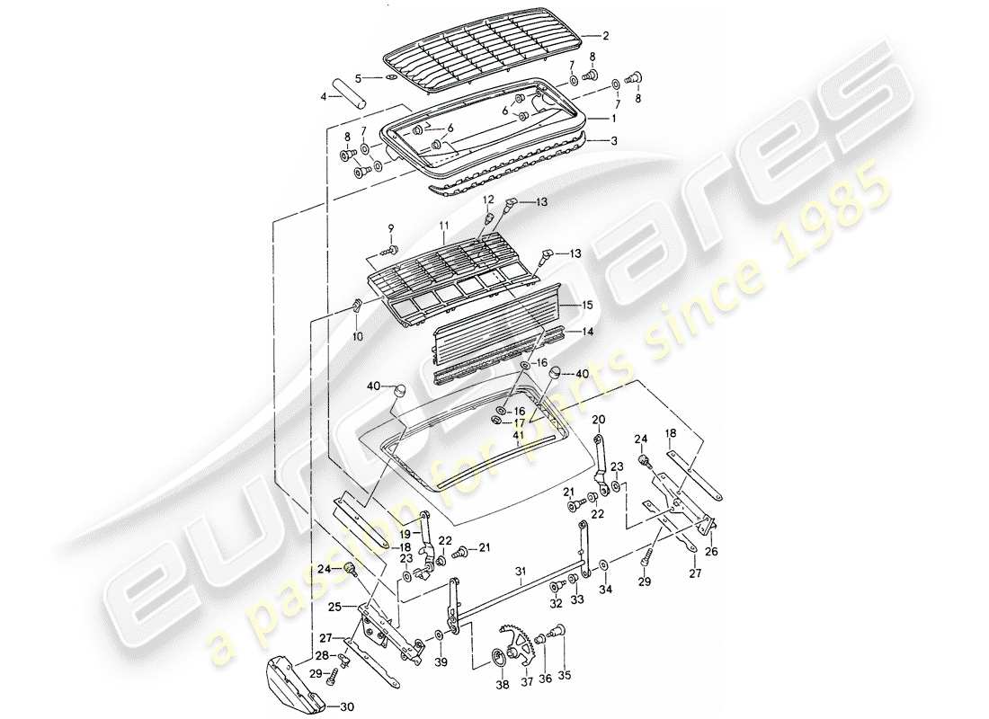 porsche 1994 (993) heckspoiler teilediagramm