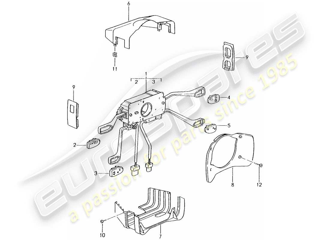 porsche 2003 (996) lenkstockschalter ersatzteildiagramm