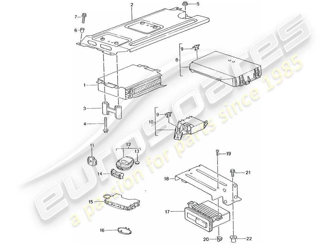 porsche 2003 (996) steuergeräte ersatzteildiagramm