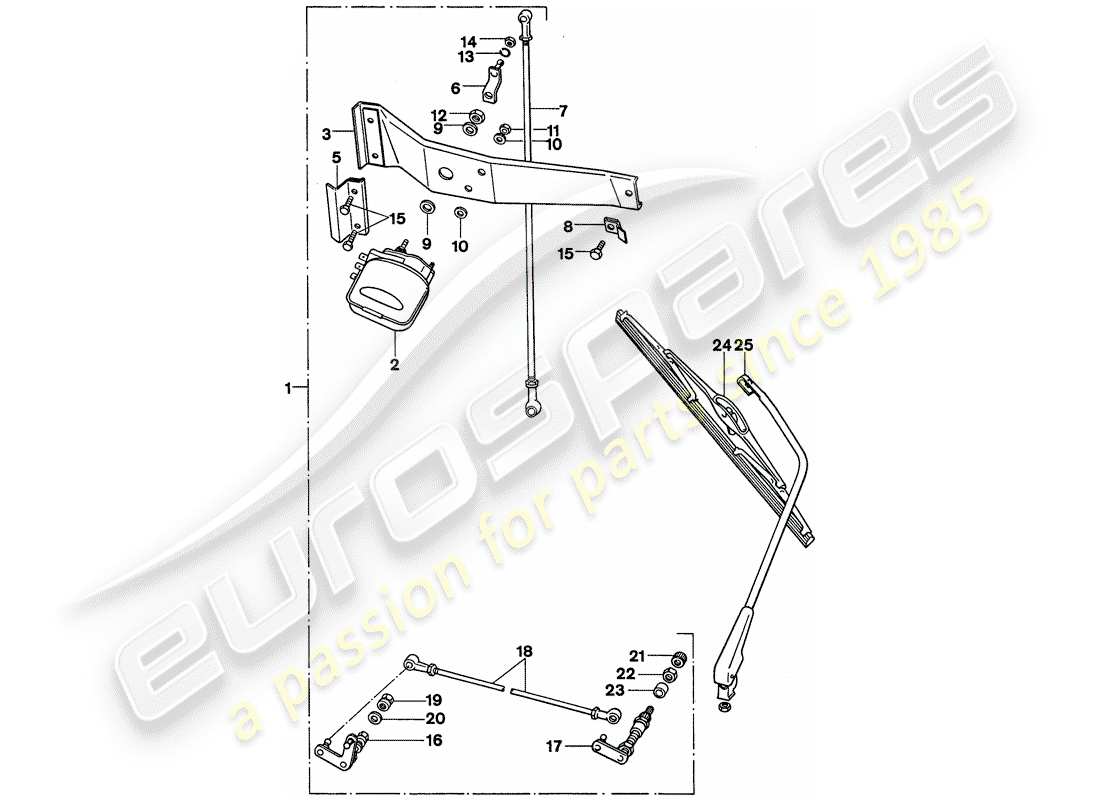 porsche 1977 (911) heckscheibenwischer - d >> - mj 1975 ersatzteildiagramm