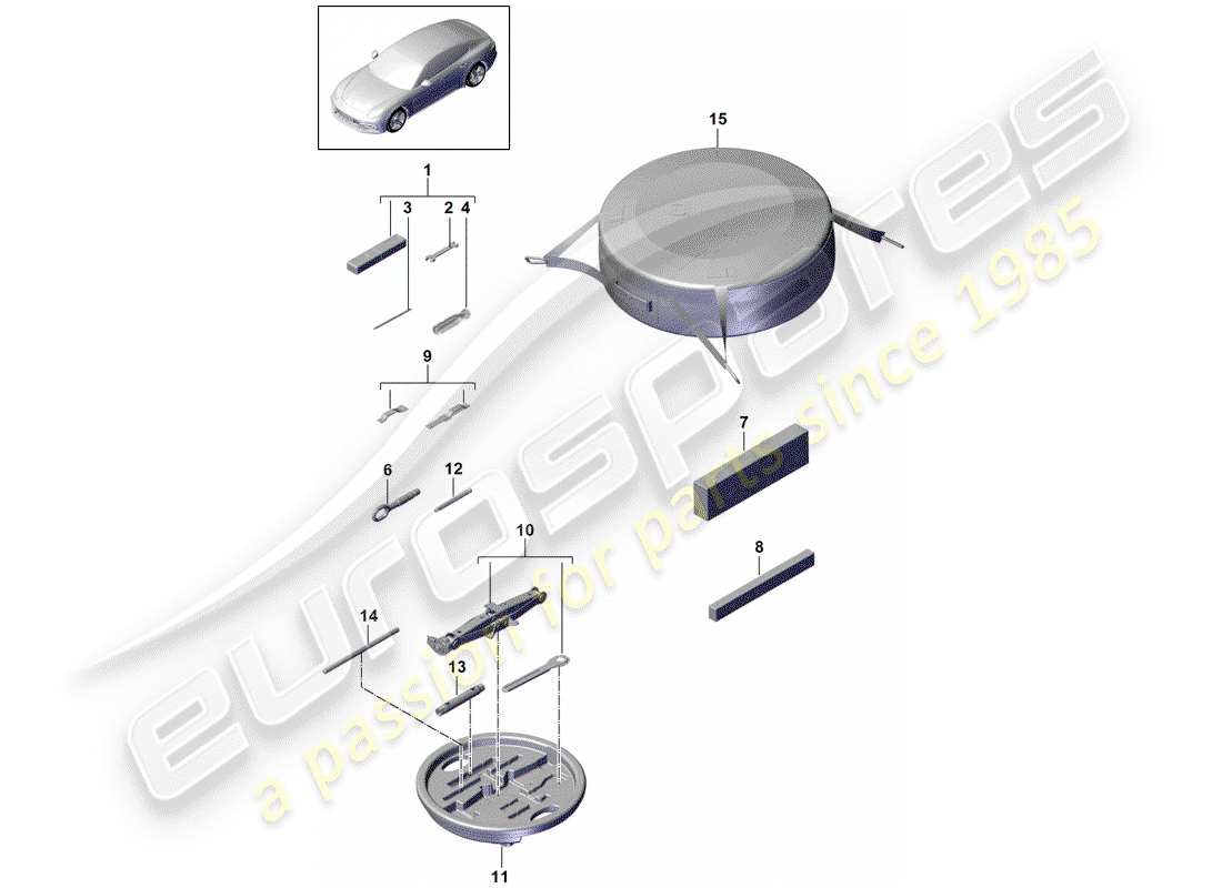 porsche 2018 (panamera 971-1) werkzeug-teilediagramm