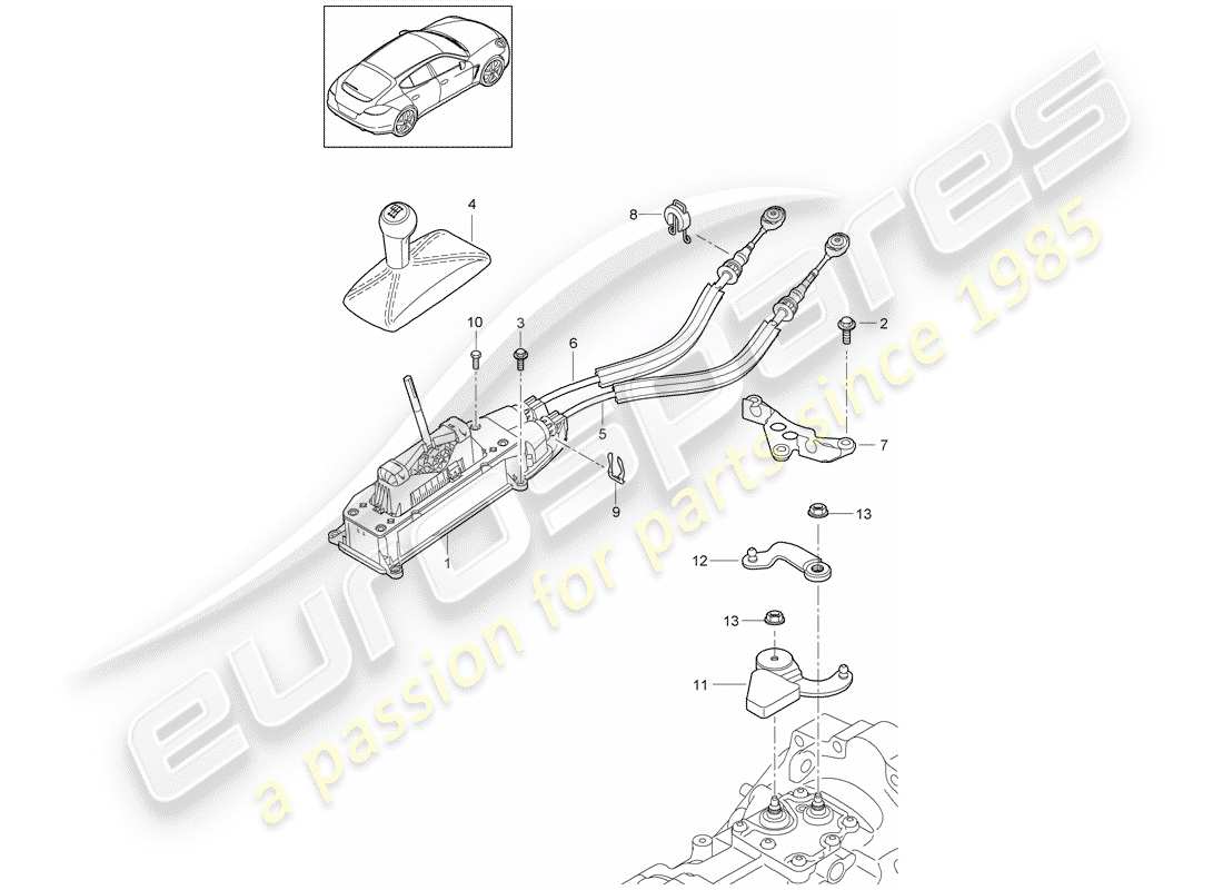 porsche 2011 (panamera 970) getriebesteuerung - teilediagramm