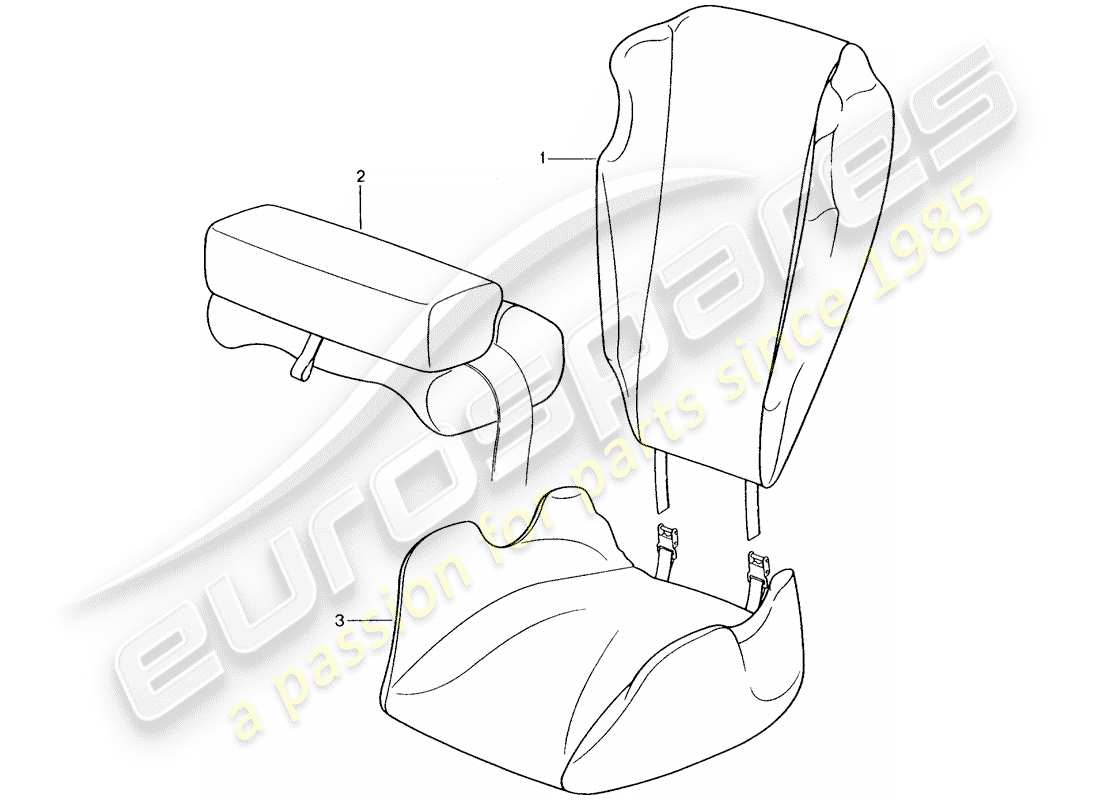 porsche 1987 (tequipment) kindersitz teilediagramm