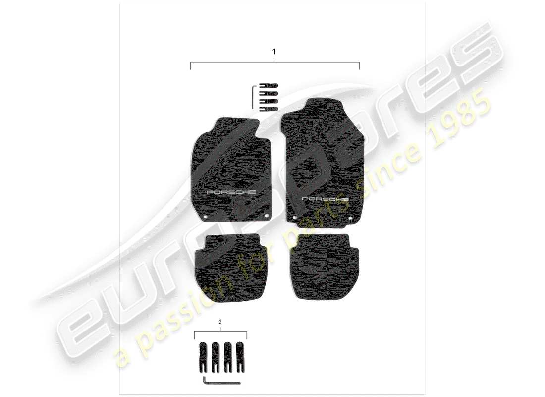 porsche 2003 (tequipment) bodenmatte ersatzteildiagramm