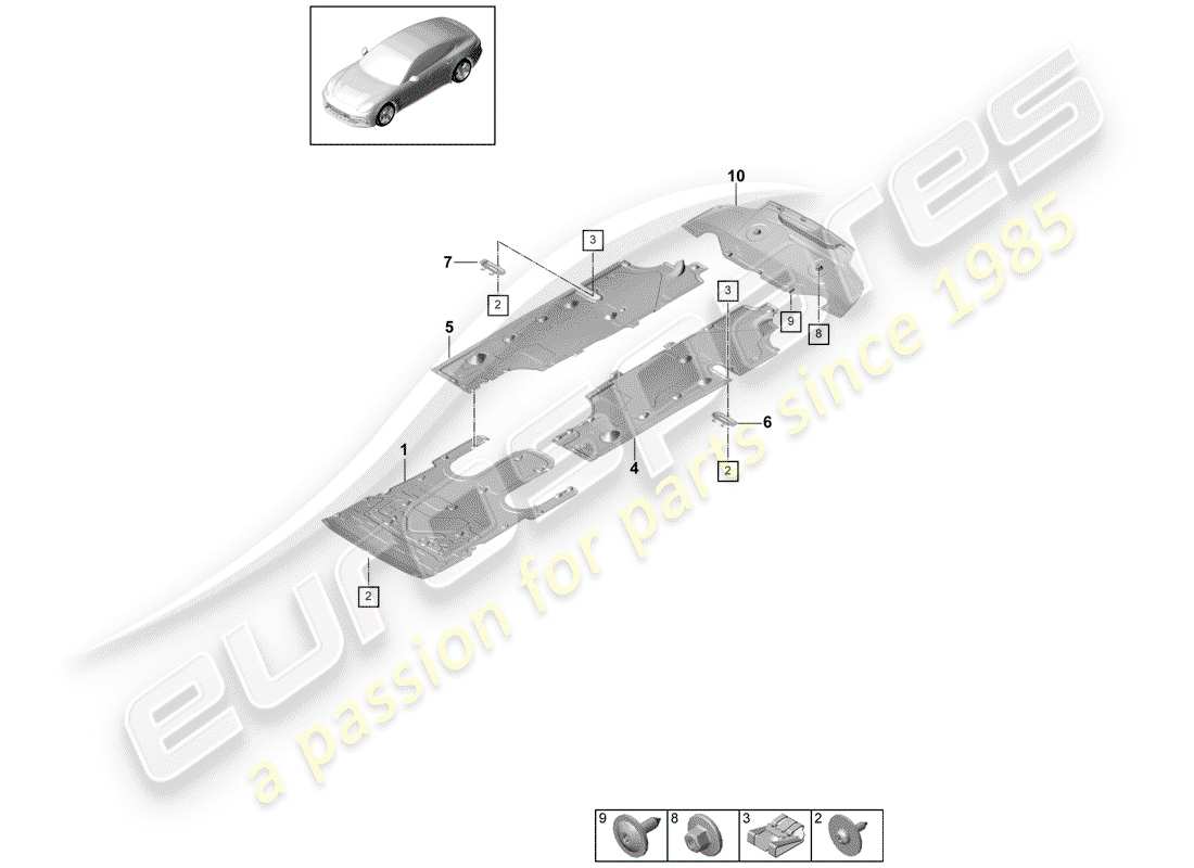 porsche 2020 (panamera 971-1) lining ersatzteildiagramm
