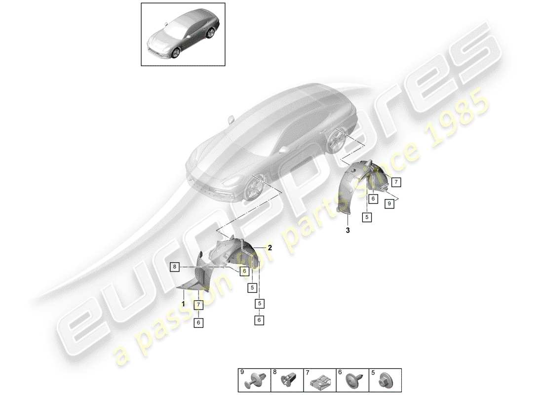 porsche 2020 (panamera 971-1) lining ersatzteildiagramm