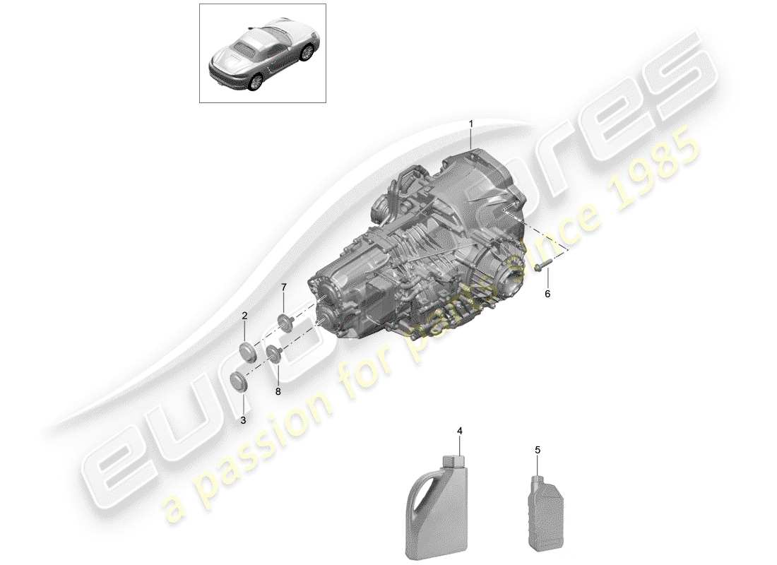 porsche 2020 (718 boxster) - pdk - teilediagramm