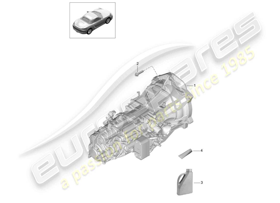 porsche 2020 (718 boxster) schaltgetriebe teilediagramm