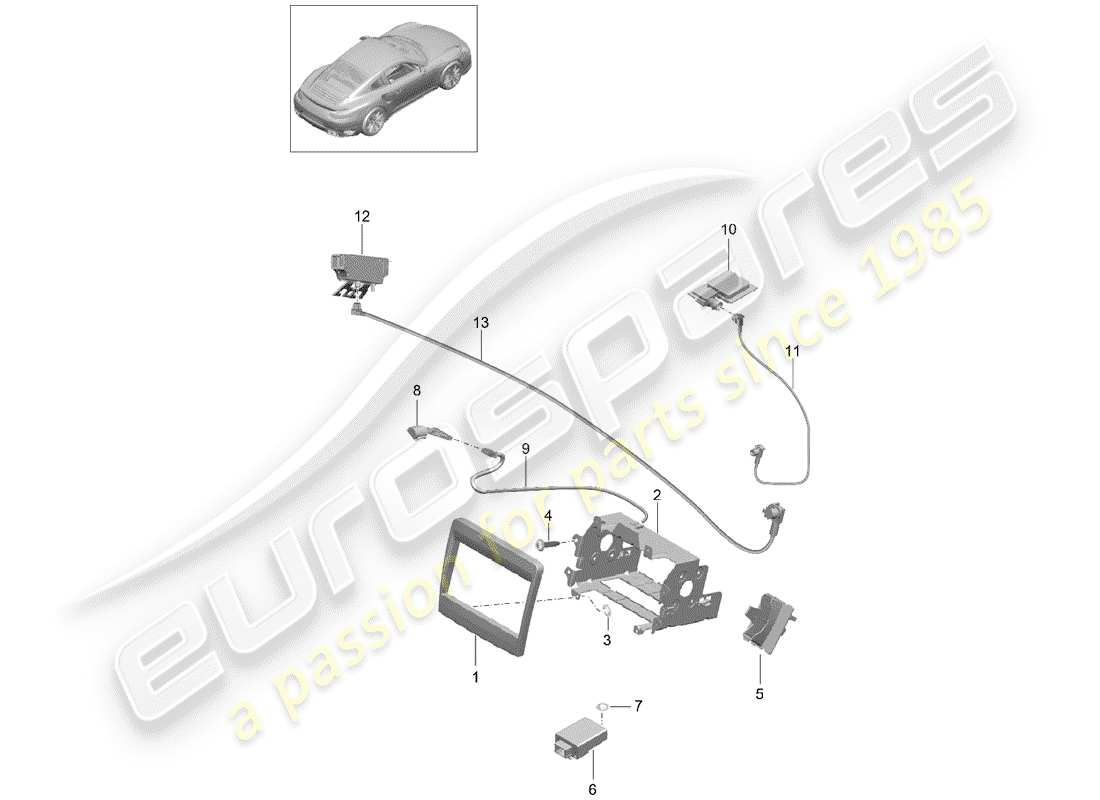 porsche 2019 (991-2 turbo) elektrische teile für teilediagramm