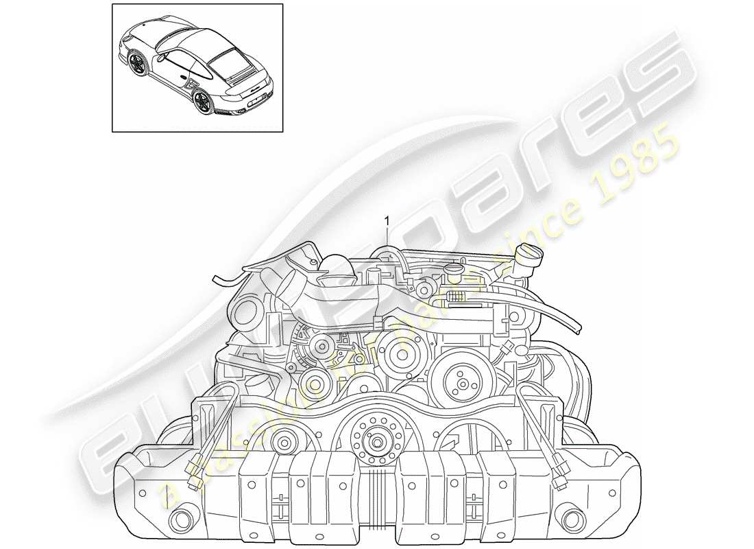 porsche 2011 (997-2 turbo / gt2 rs) ersatzteildiagramm für den motorersatz