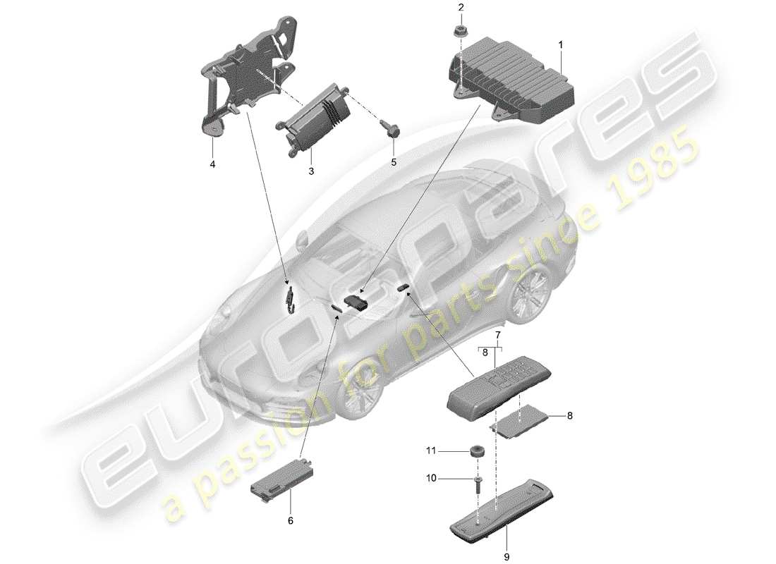 porsche 2017 (991-2 turbo) verstärker teilediagramm