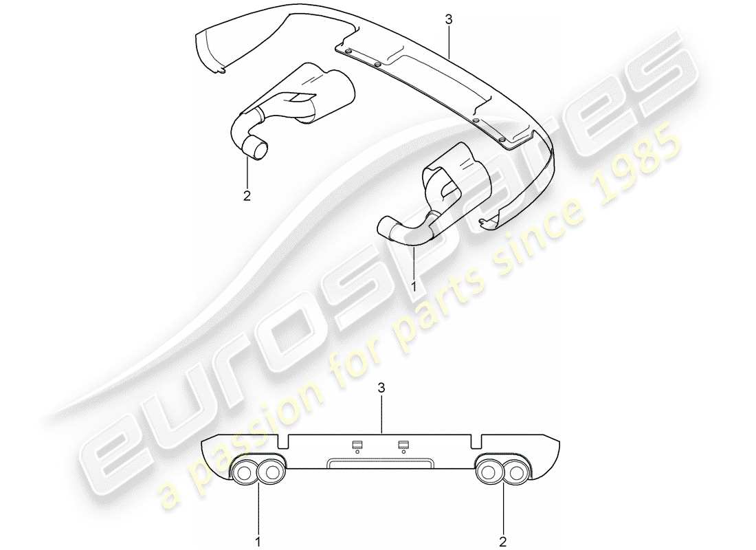 porsche 2008 (tequipment cayenne) tailpipe-ersatzteildiagramm