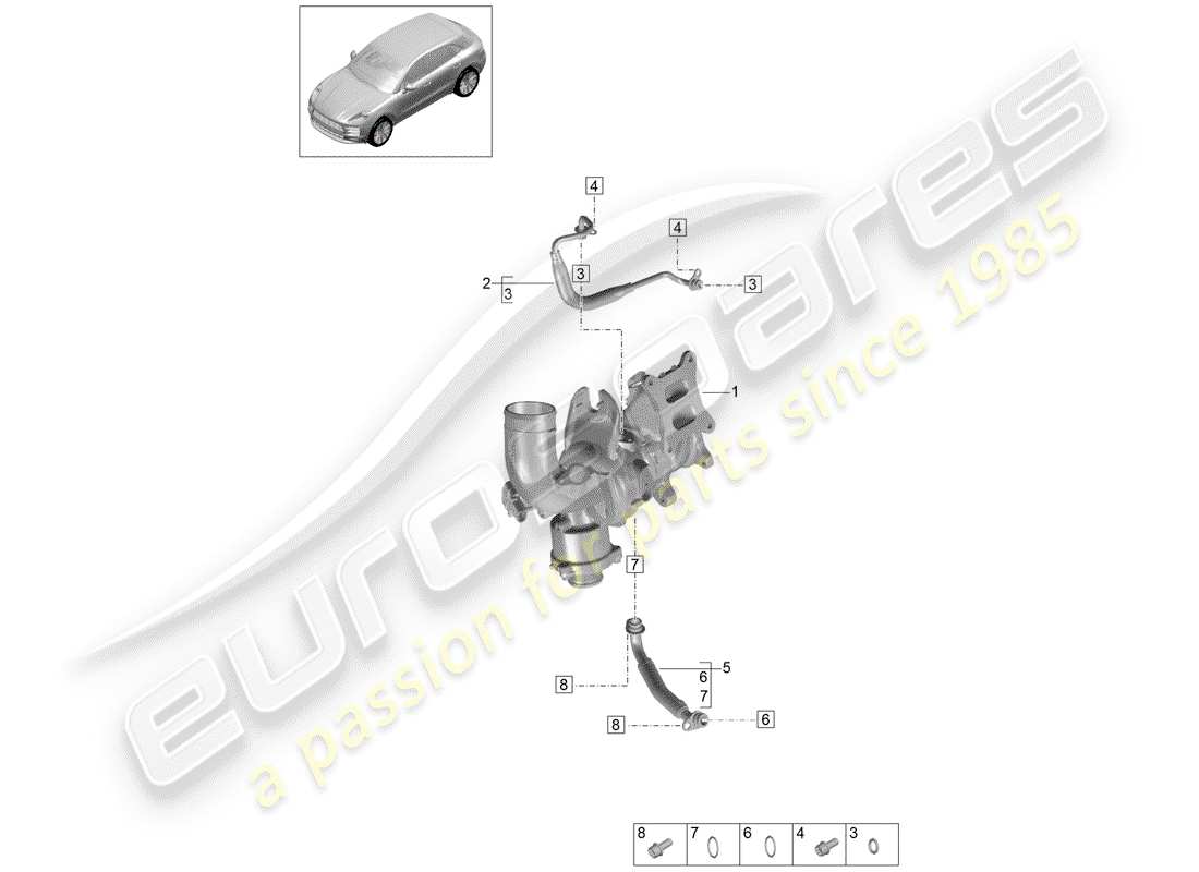 porsche 2020 (macan) öldruckleitung ersatzteildiagramm