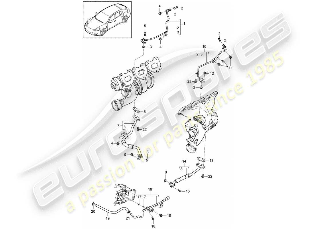 porsche 2010 (panamera 970) ölrohr ersatzteildiagramm