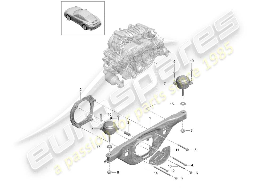 porsche 2016 (991-1 turbo) motorhebezug ersatzteildiagramm