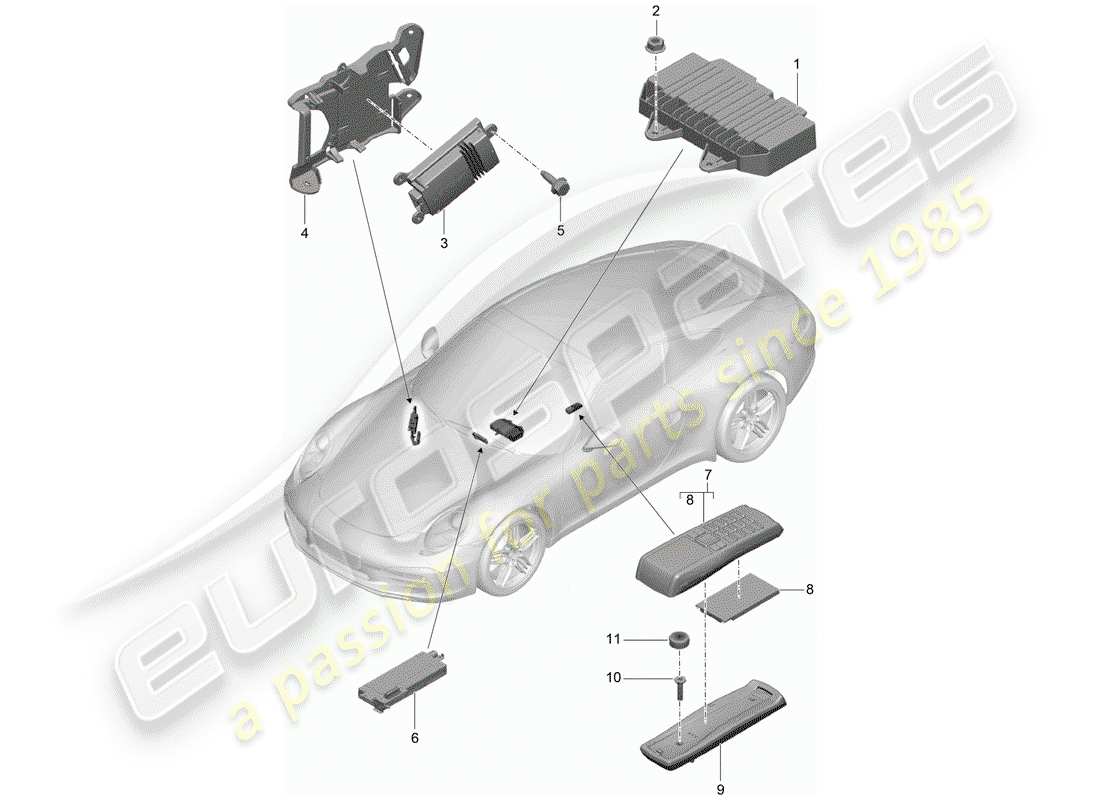 porsche 2013 (991-1) verstärker teilediagramm