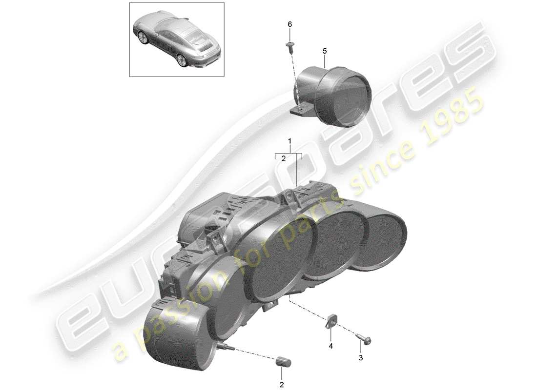 porsche 2018 (991-2) kombiinstrument teilediagramm