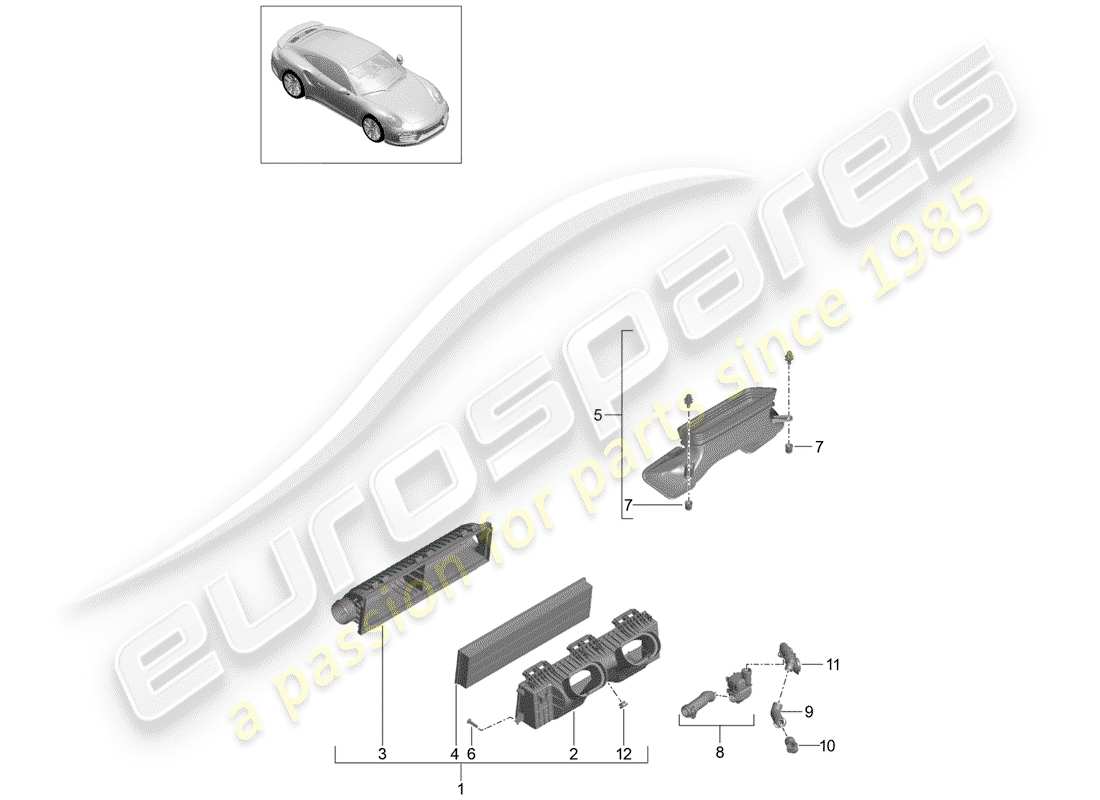 porsche 2019 (991-2 turbo) luftreiniger teilediagramm