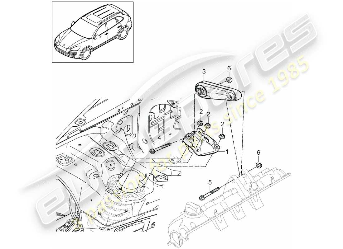 porsche 2012 (cayenne e2 92a) motorhebezeug teilediagramm