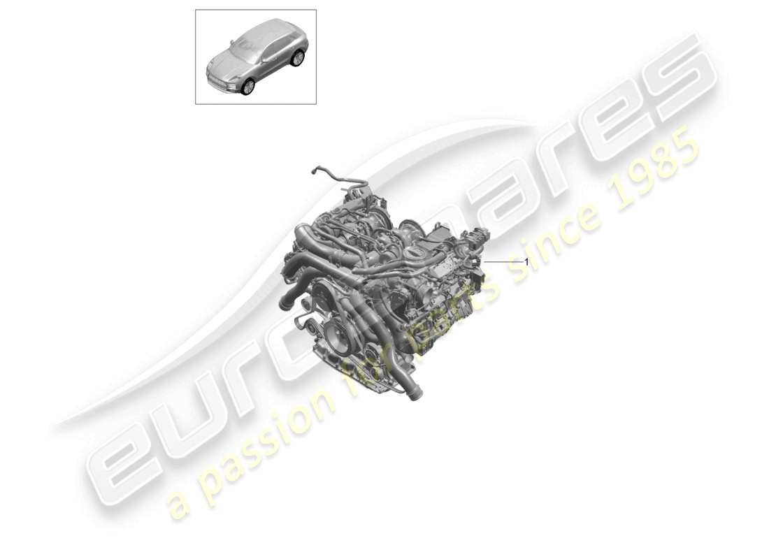 porsche 2020 (macan) austauschmotor (komplett) teilediagramm