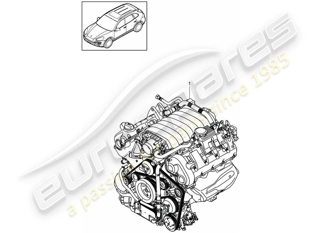 porsche 2017 (cayenne e2 92a) austauschmotor teilediagramm