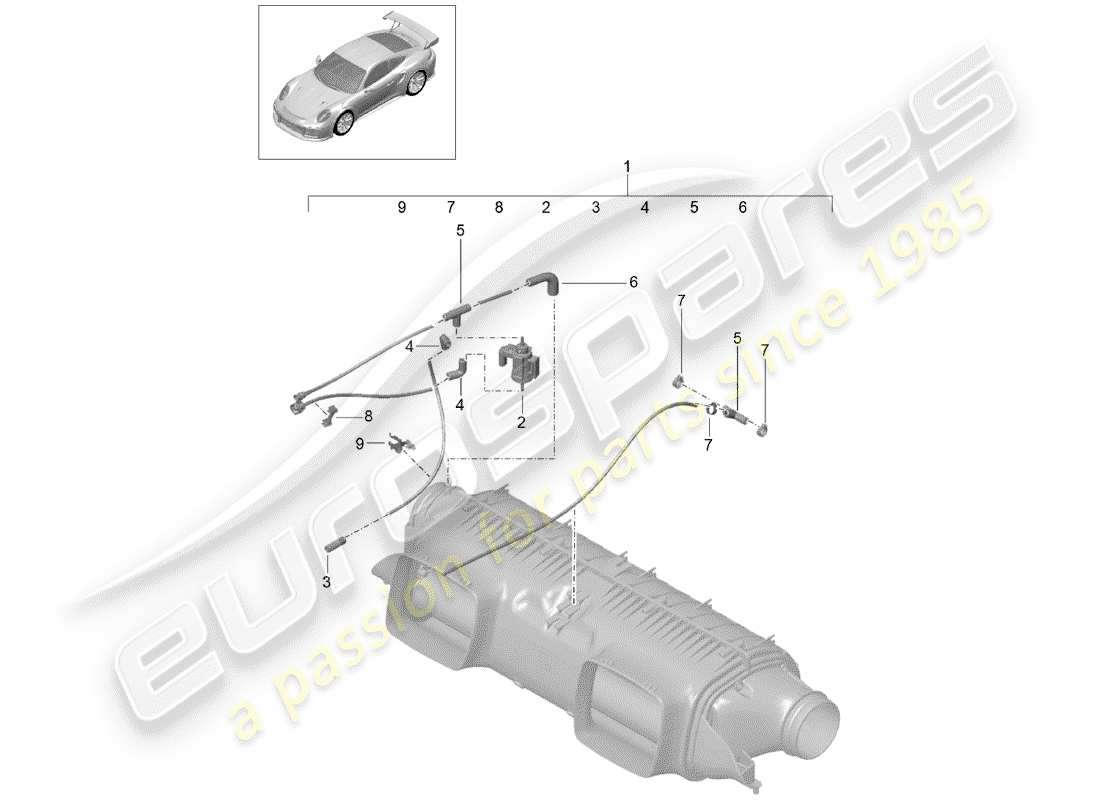 porsche 2017 (991-2 turbo) luftfilter - teilediagramm