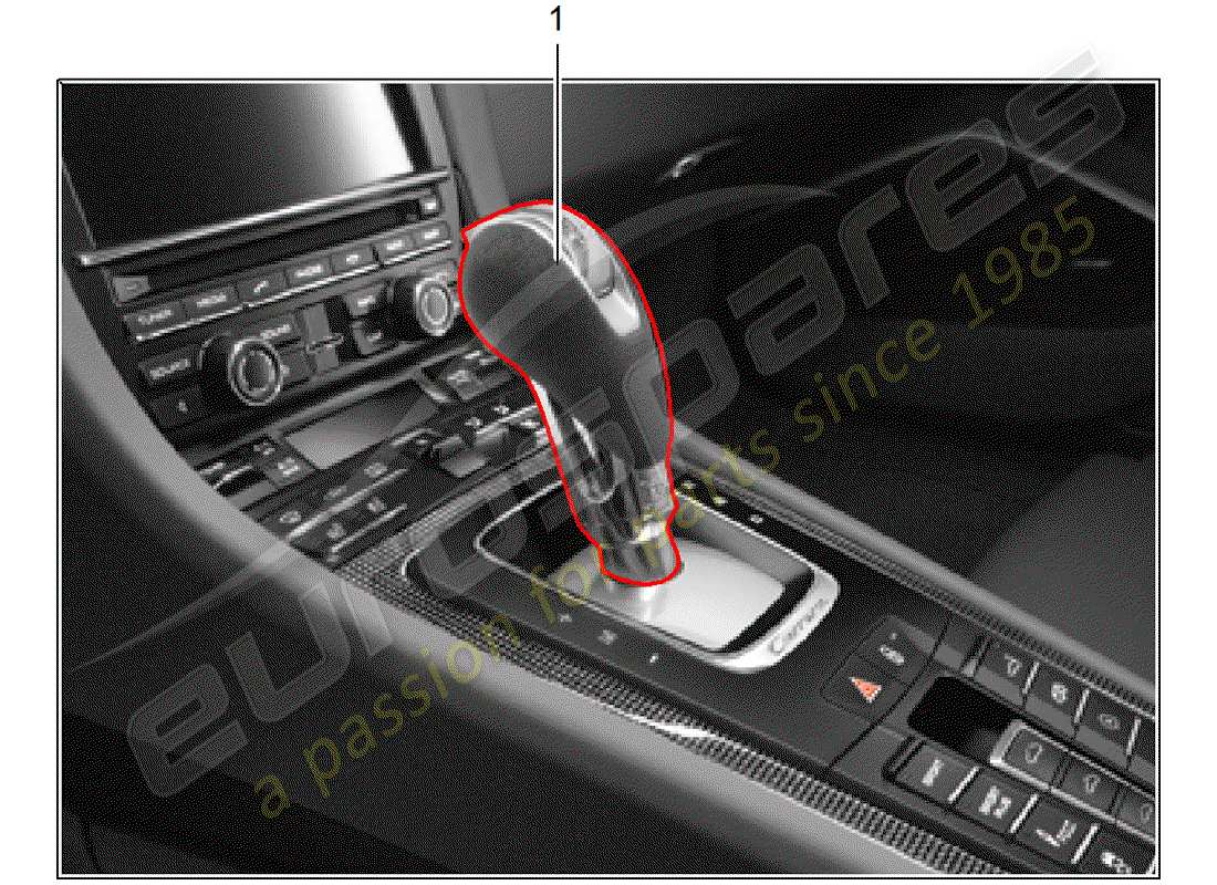 porsche 2013 (tequipment 98x/99x) schalthebel ersatzteildiagramm