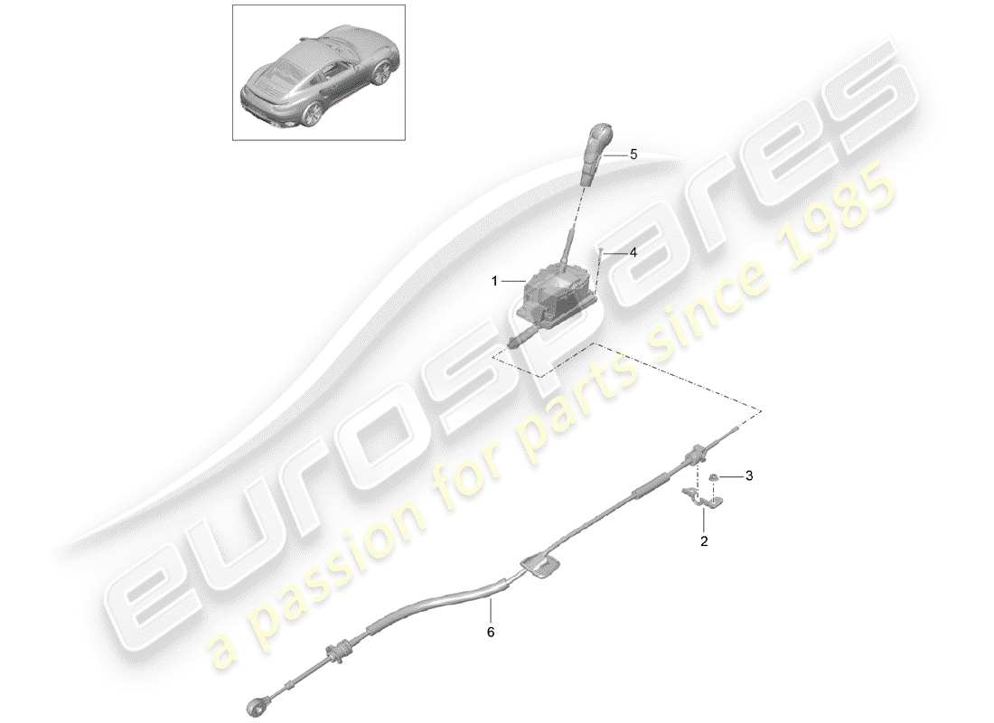 porsche 2017 (991-2 turbo) wählhebel ersatzteildiagramm
