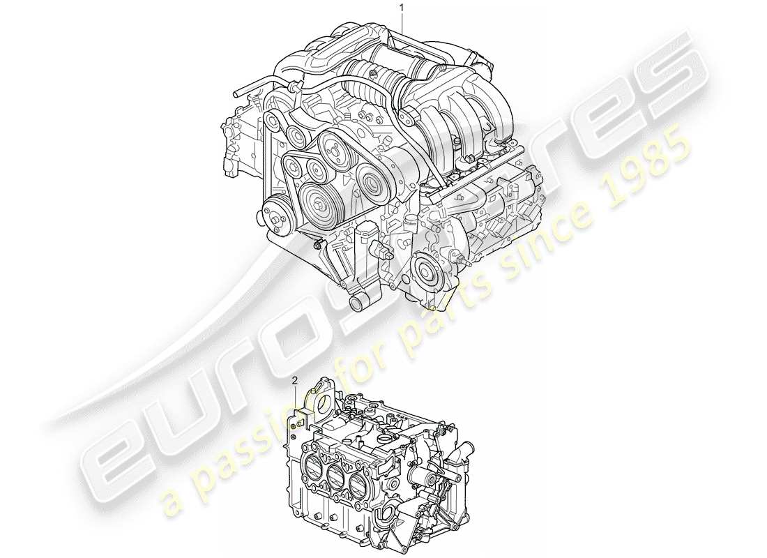 porsche 2008 (987 cayman) ersatzteildiagramm für den motorersatz