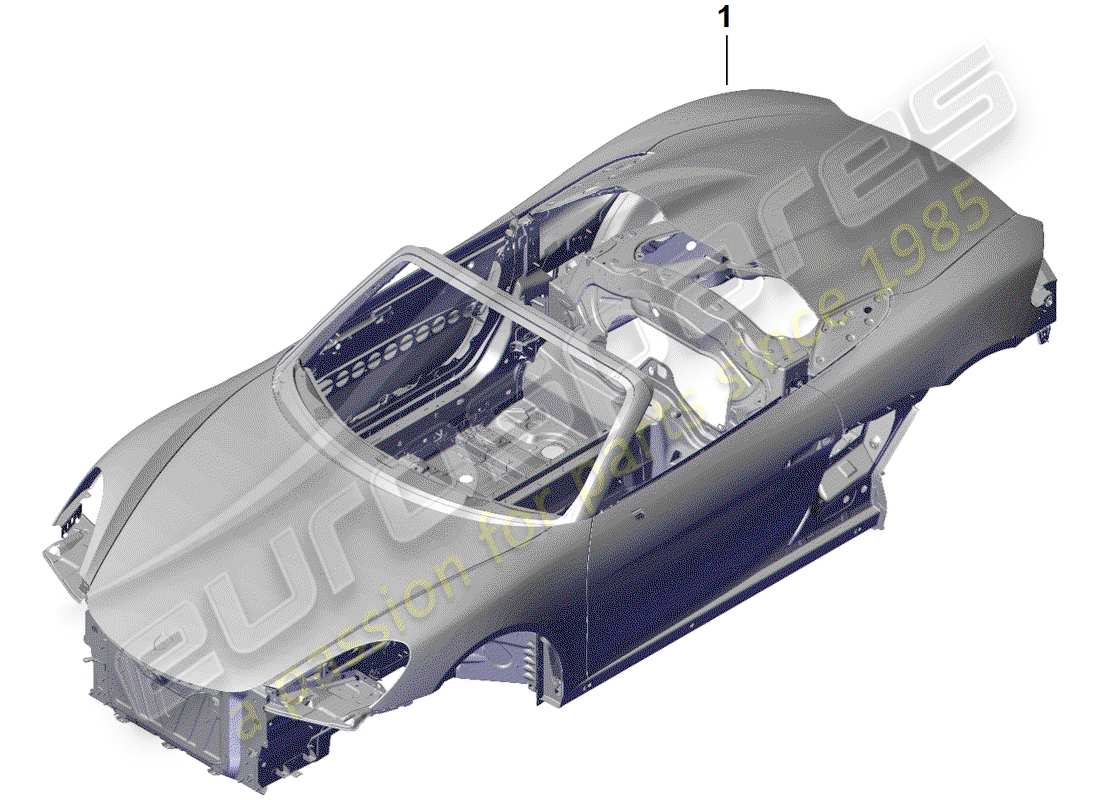 porsche 2020 (718 boxster spyder) karosserie - teilediagramm