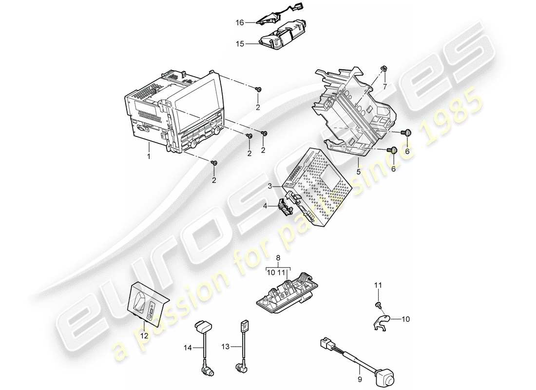 porsche 2010 (panamera 970) radioeinheit ersatzteildiagramm