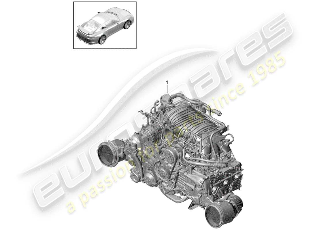 porsche 2015 (991-1 r/gt3/rs) ersatzteildiagramm für den motorersatz