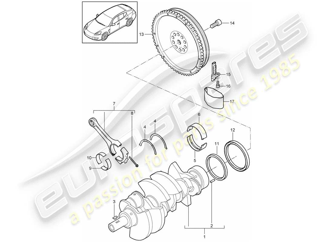 porsche 2013 (panamera 970) kurbelwelle teilediagramm