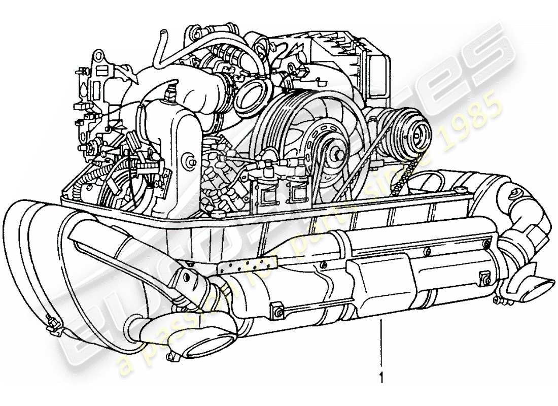 porsche replacement catalogue (1974) überholter motor - teilediagramm