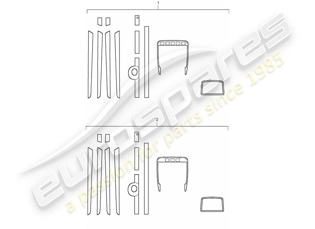 porsche 2015 (tequipment cayenne) 1 set zierleisten für teilediagramm