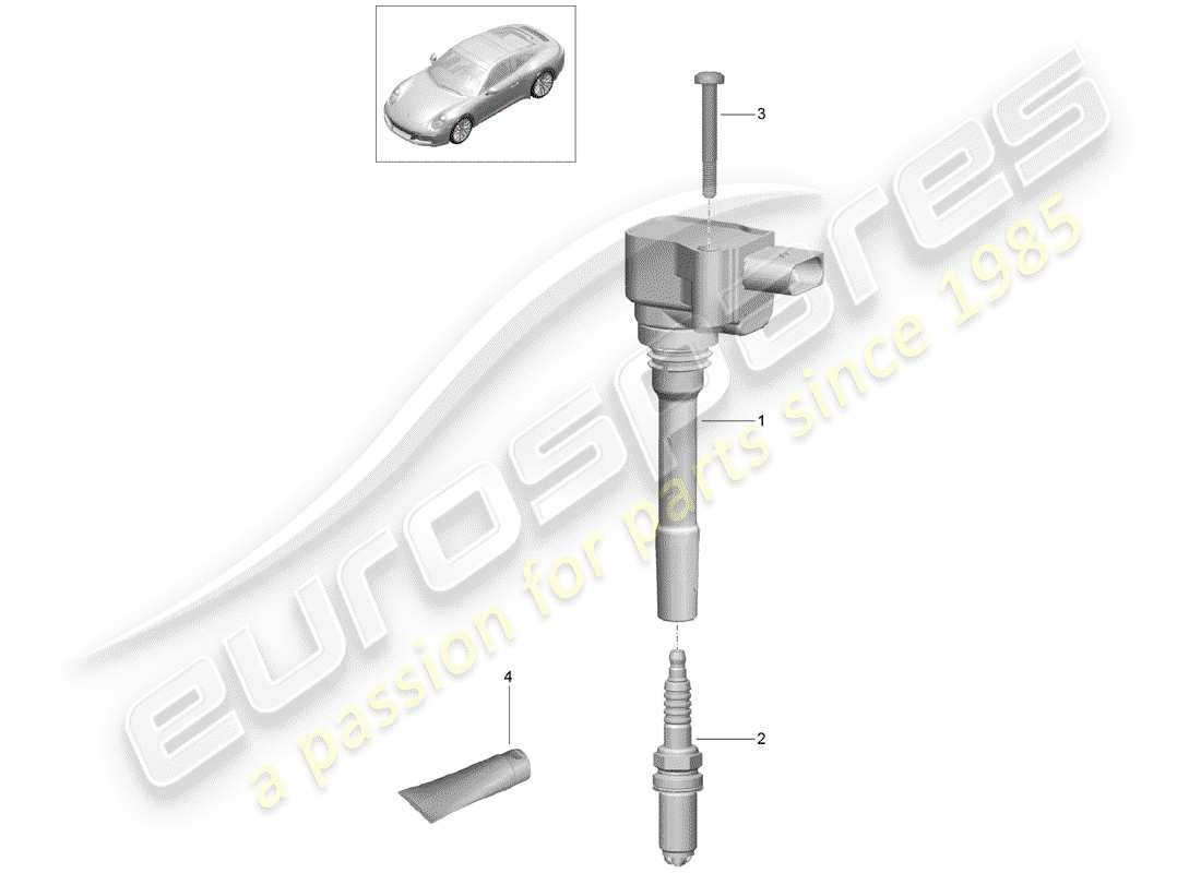 porsche 2019 (991-2) zündsystem teilediagramm