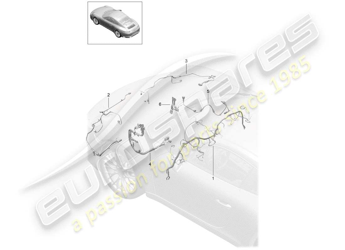 porsche 2017 (991-2) kabelbäume ersatzteildiagramm