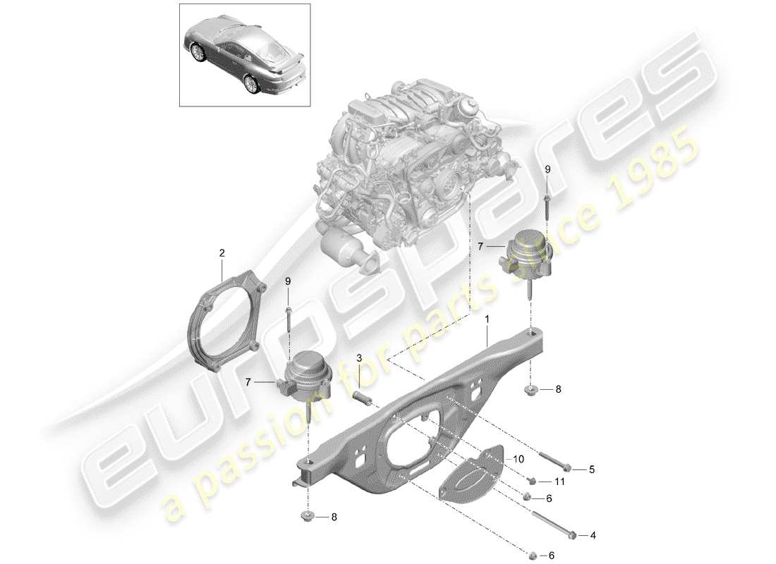 porsche 2014 (991-1 r/gt3/rs) motorhebezug ersatzteildiagramm