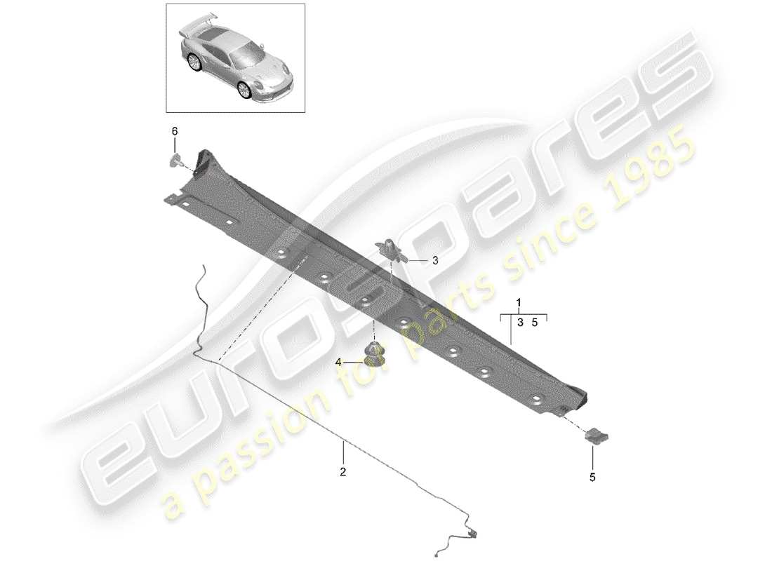 porsche 2020 (991-2 turbo) seitenträgerverkleidung teilediagramm