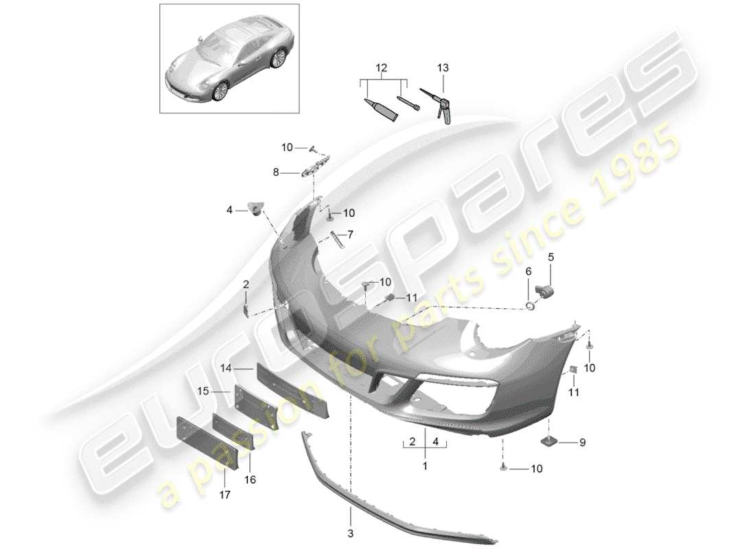 porsche 2017 (991-2) stoßstange ersatzteildiagramm