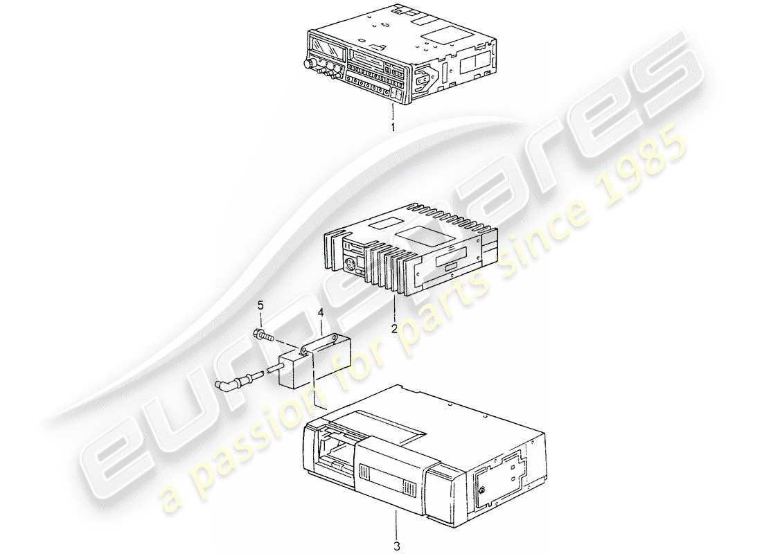 porsche replacement catalogue (1974) radio-teilediagramm