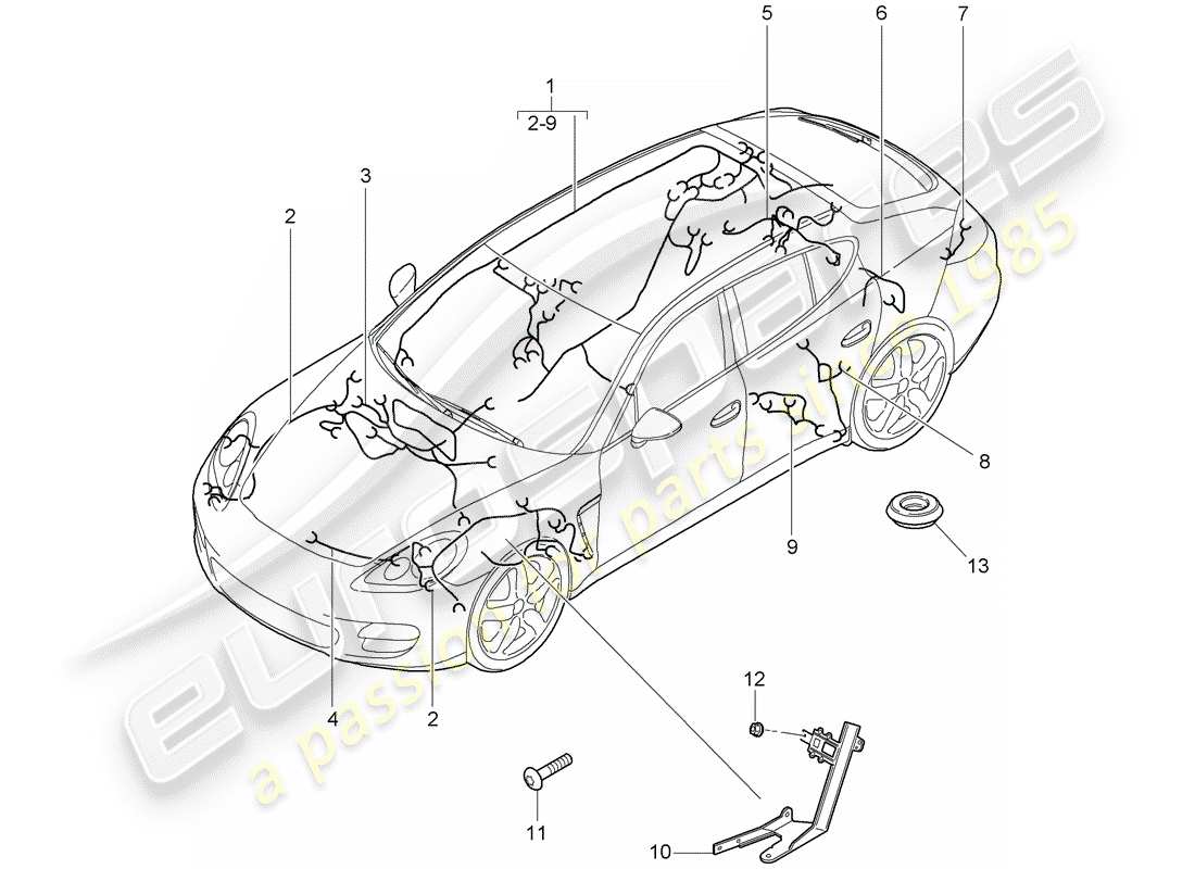 porsche 2012 (panamera 970) kabelbäume ersatzteildiagramm
