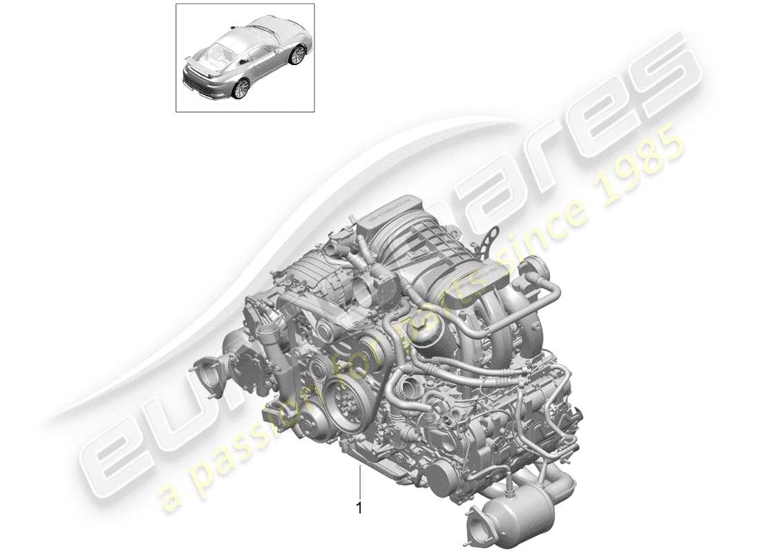 porsche 2019 (991-2 r/gt3/rs) ersatzteildiagramm für den motorersatz