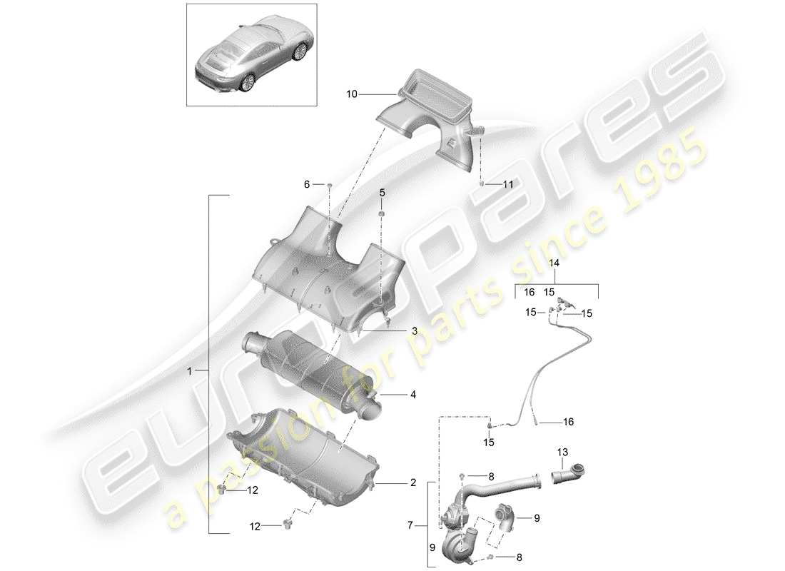 porsche 2019 (991-2) luftfilter - teilediagramm