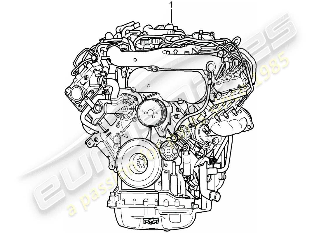 porsche 2007 (cayenne e1 9pa) austauschmotor teilediagramm