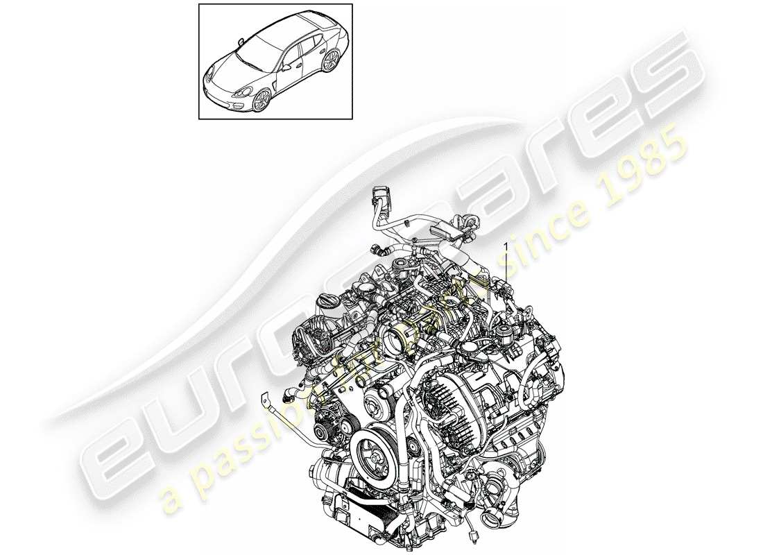 porsche 2013 (panamera 970) ersatzteildiagramm für den motorersatz