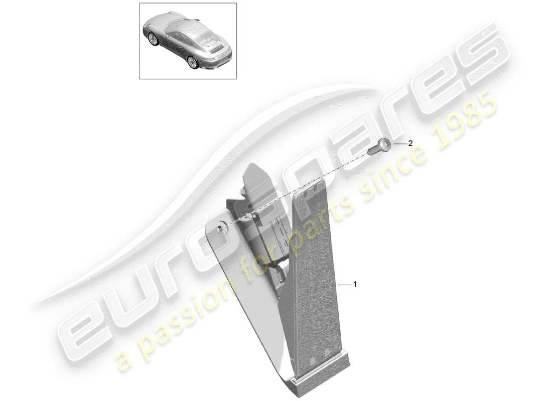 porsche 991 gen. 2 (2017) brems- und beschleunigungspedalbaugruppe teilediagramm