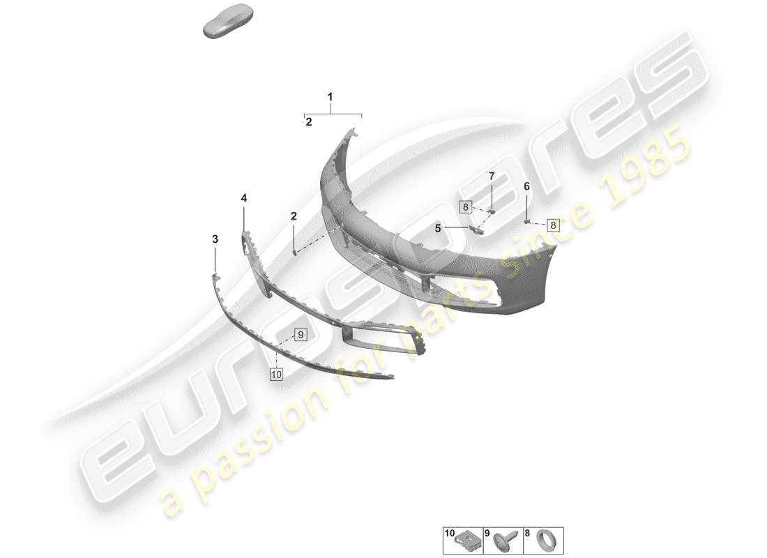 porsche 2020 (992-1) stoßstange ersatzteildiagramm